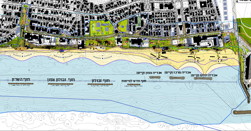 התרשימים נחשפים: העירייה מתכננת להקים רצף צפוף של שוברי גלים לאורך חופי הרצליה