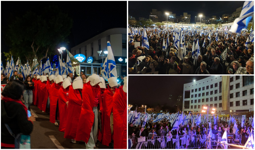 "לממשלה אין ברקסים". אלפים הפגינו גם השבוע ברחבת שער העיר בהרצליה